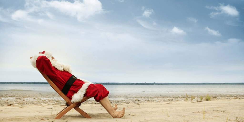 santa claus on the beach