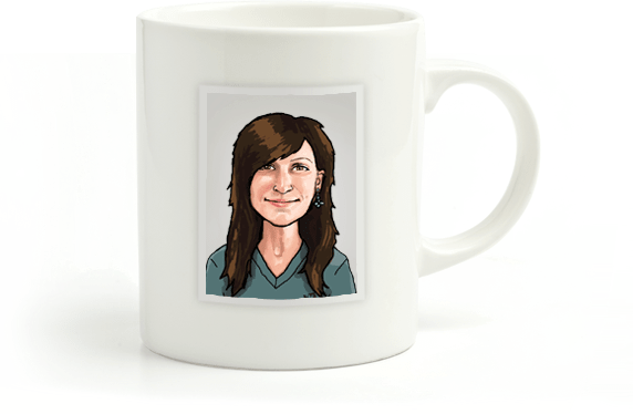 carolyn pikoulas caricature mug