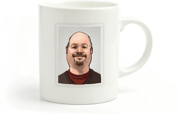 Chuck Emory caricature mug