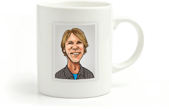 David Lawless caricture mug