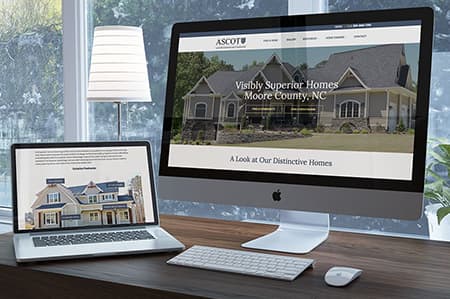 home builder website on desktop