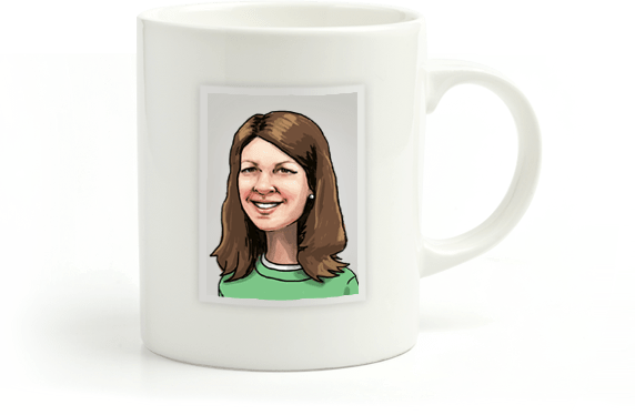 Kim Hunter caricature mug