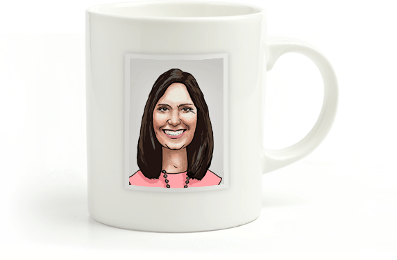 Konni Johnson caricature mug