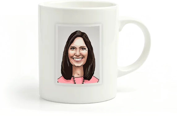 Konni Johnson caricature mug