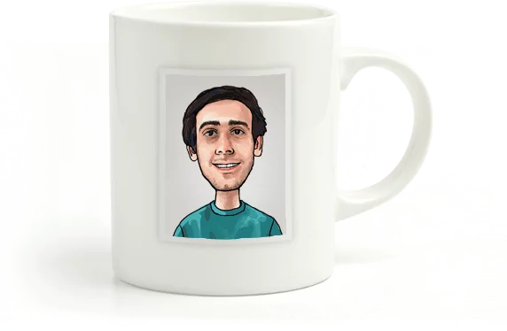 Michael Waverka caricature mug