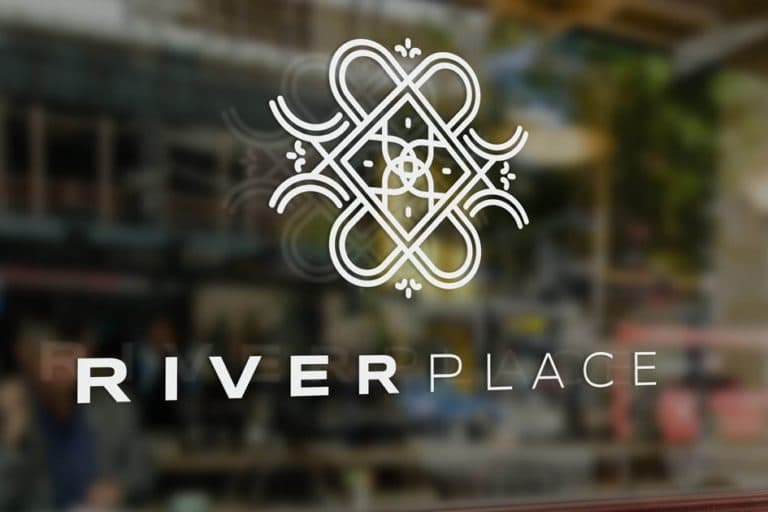 riverplace logo on window