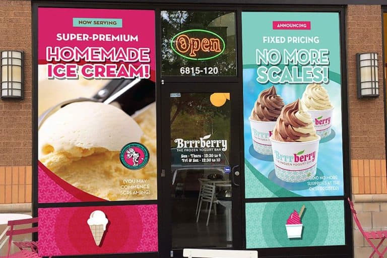 frozen yogurt window sign graphics