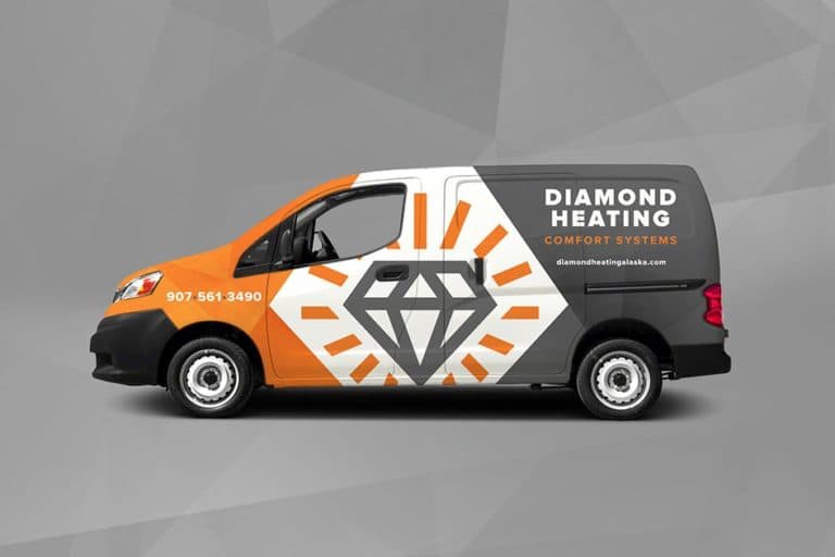 diamond heating branded vehicle