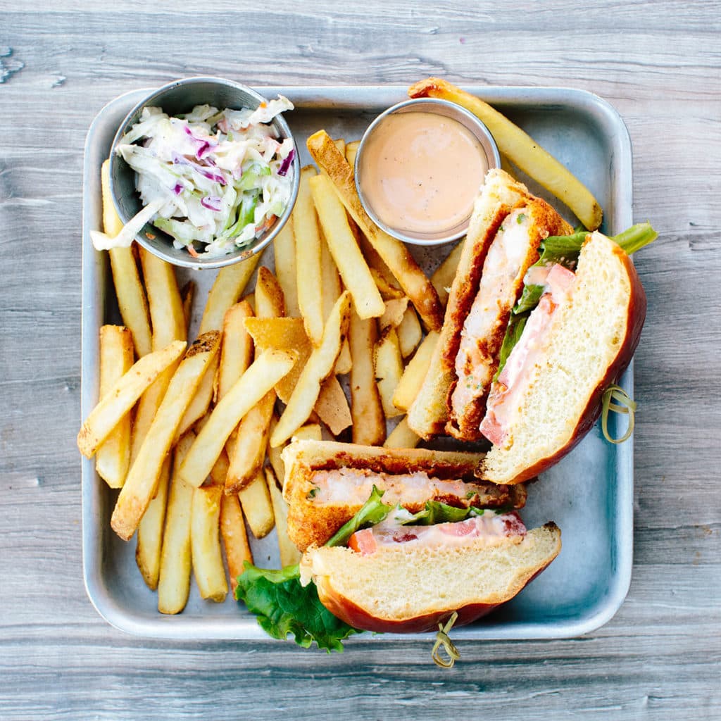 Shuckin Shack seafood burger