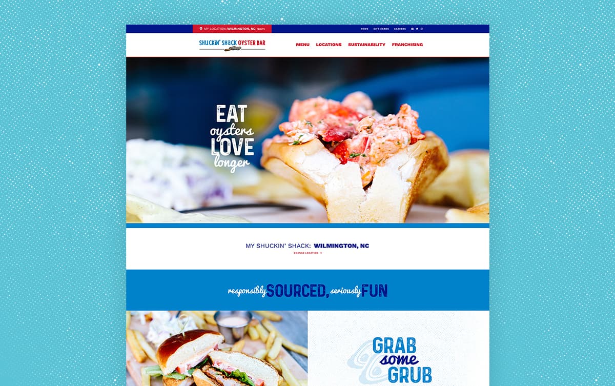 Shuckin Shack home page