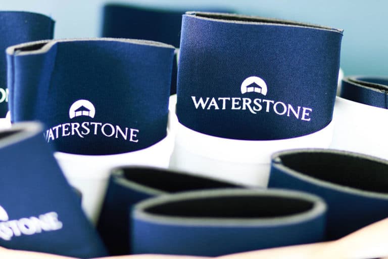 waterstone home community branded koozies