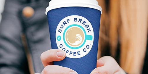 surf coffee logo design