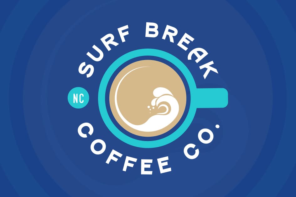 surf break coffee blue logo