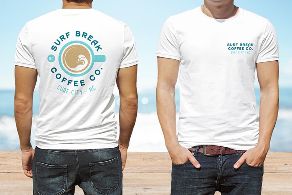surf break coffee branded shirt