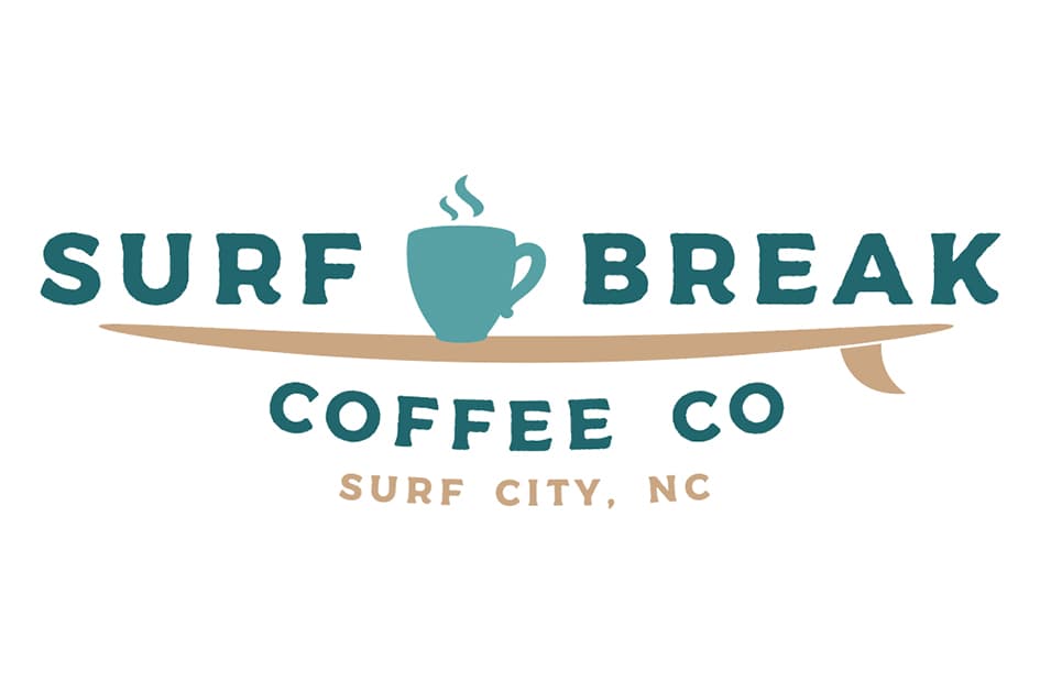 surf break coffee rectangle logo