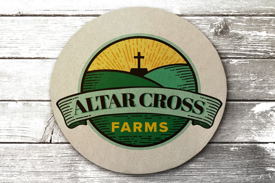 altar cross farms coaster logo