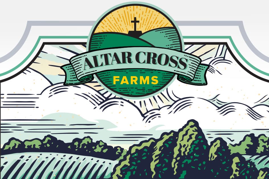 altar cross farms sticker logo