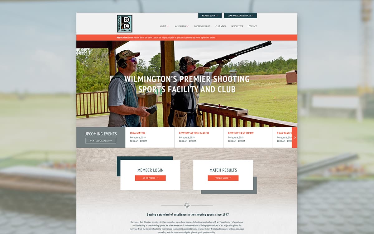 Buccaneer Gun Club home page example