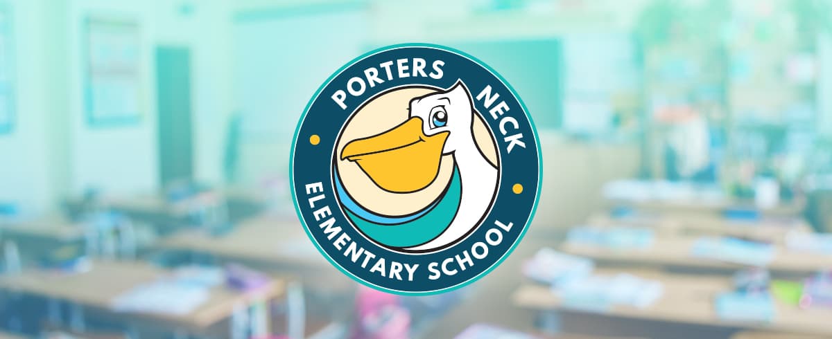 Porter's Neck Pelicans rectangle logo