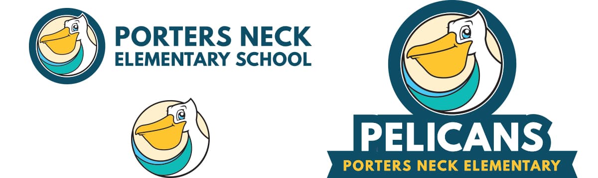 Porter's Neck Pelicans logo examples