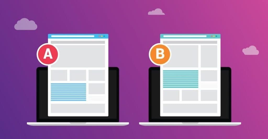 a/b testing website section graphic