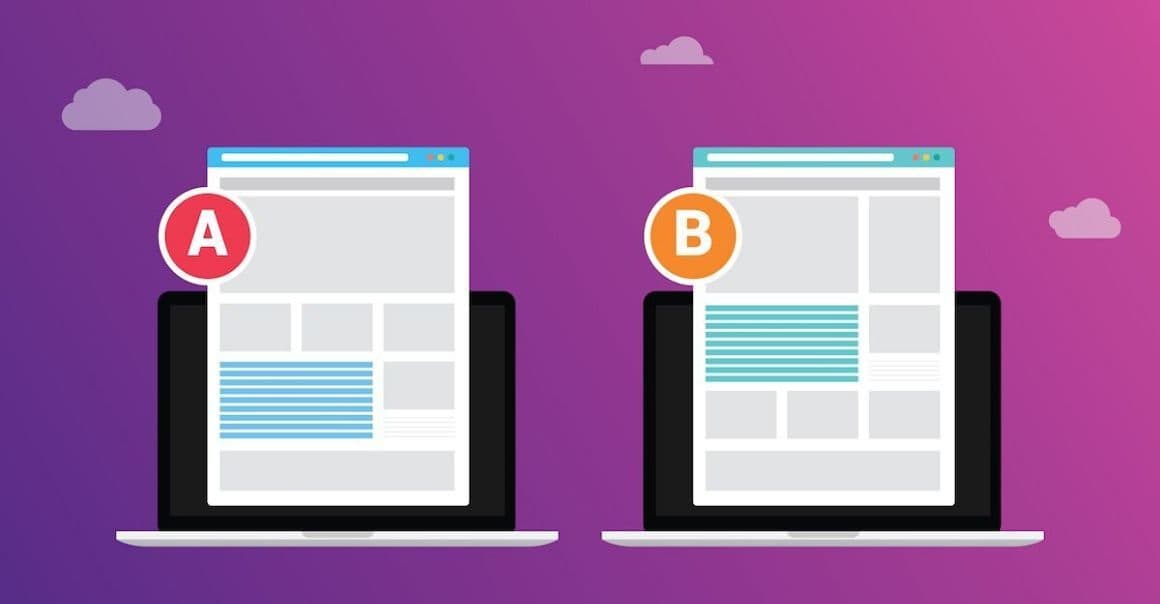 a/b testing website section graphic