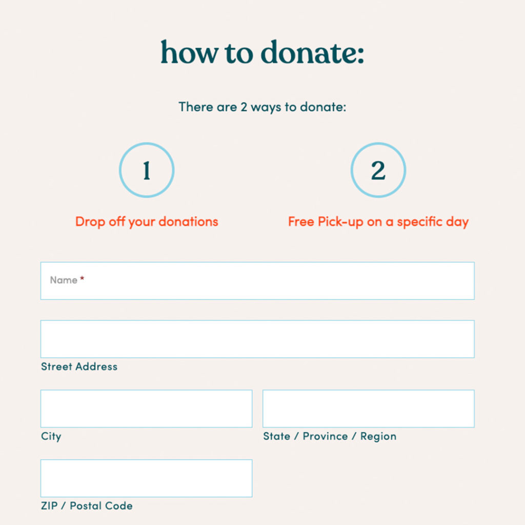 Furnish for Good donation form