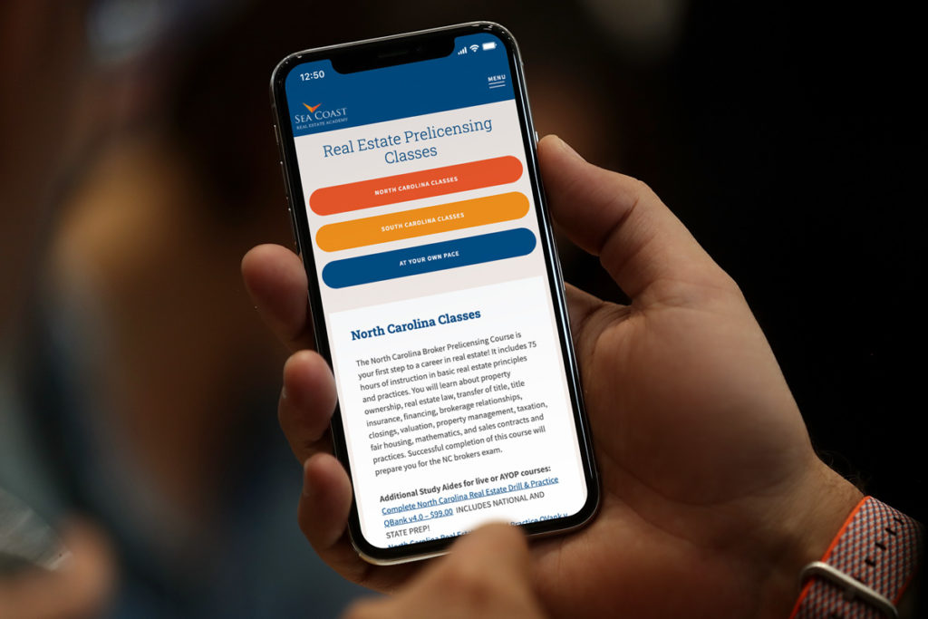 Real Estate Academy mobile website