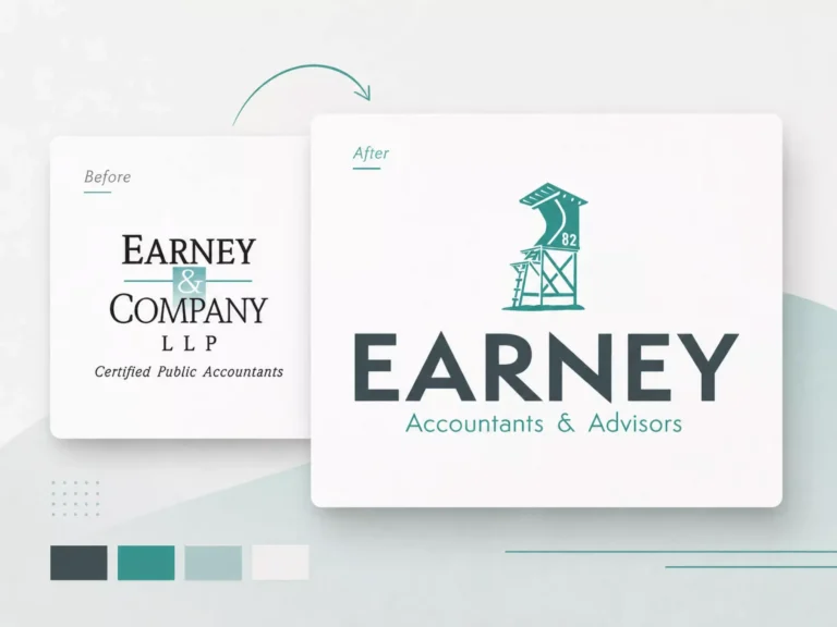 Earney logo redesign before and after