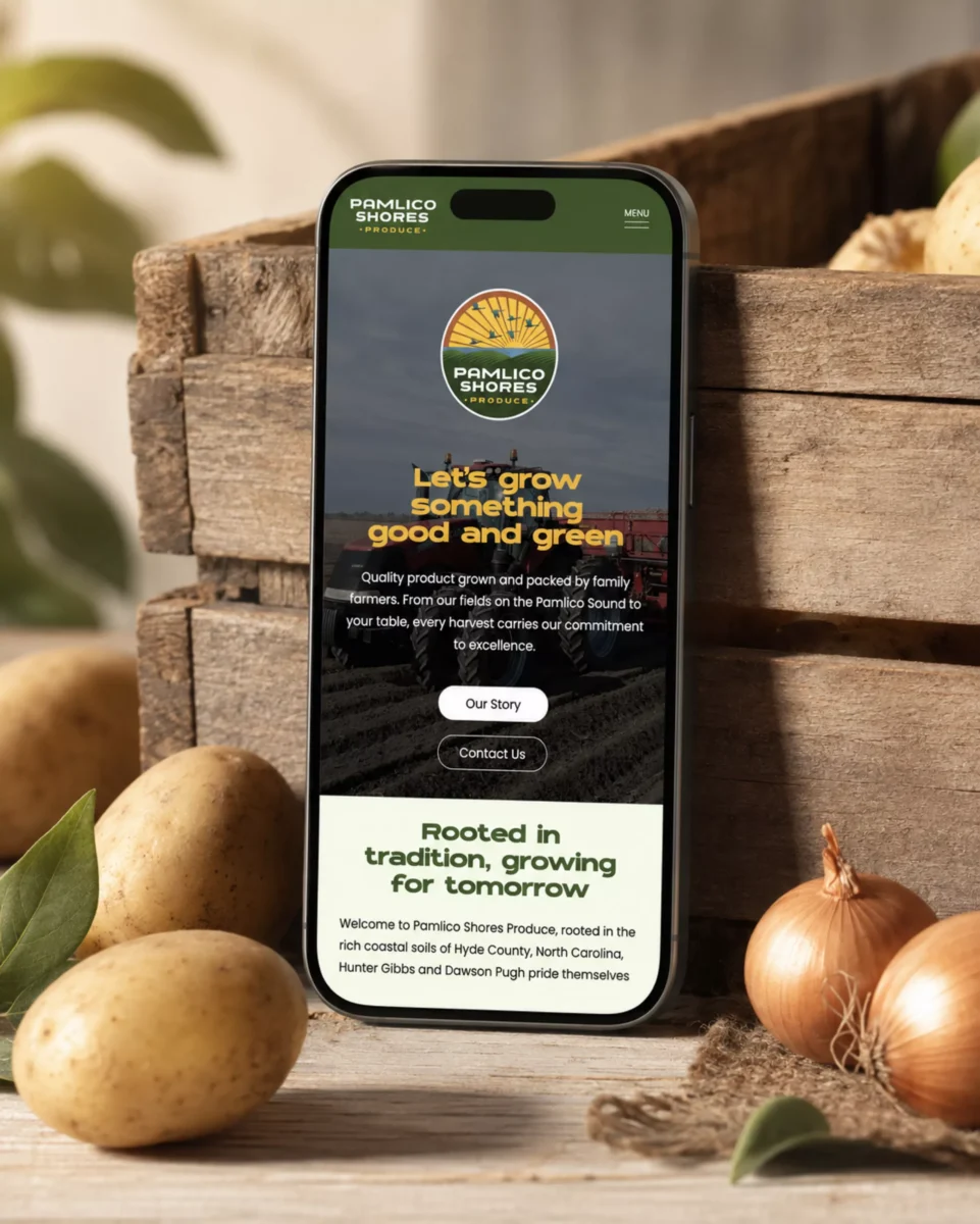 Pamlico Shores Produce mobile website homepage