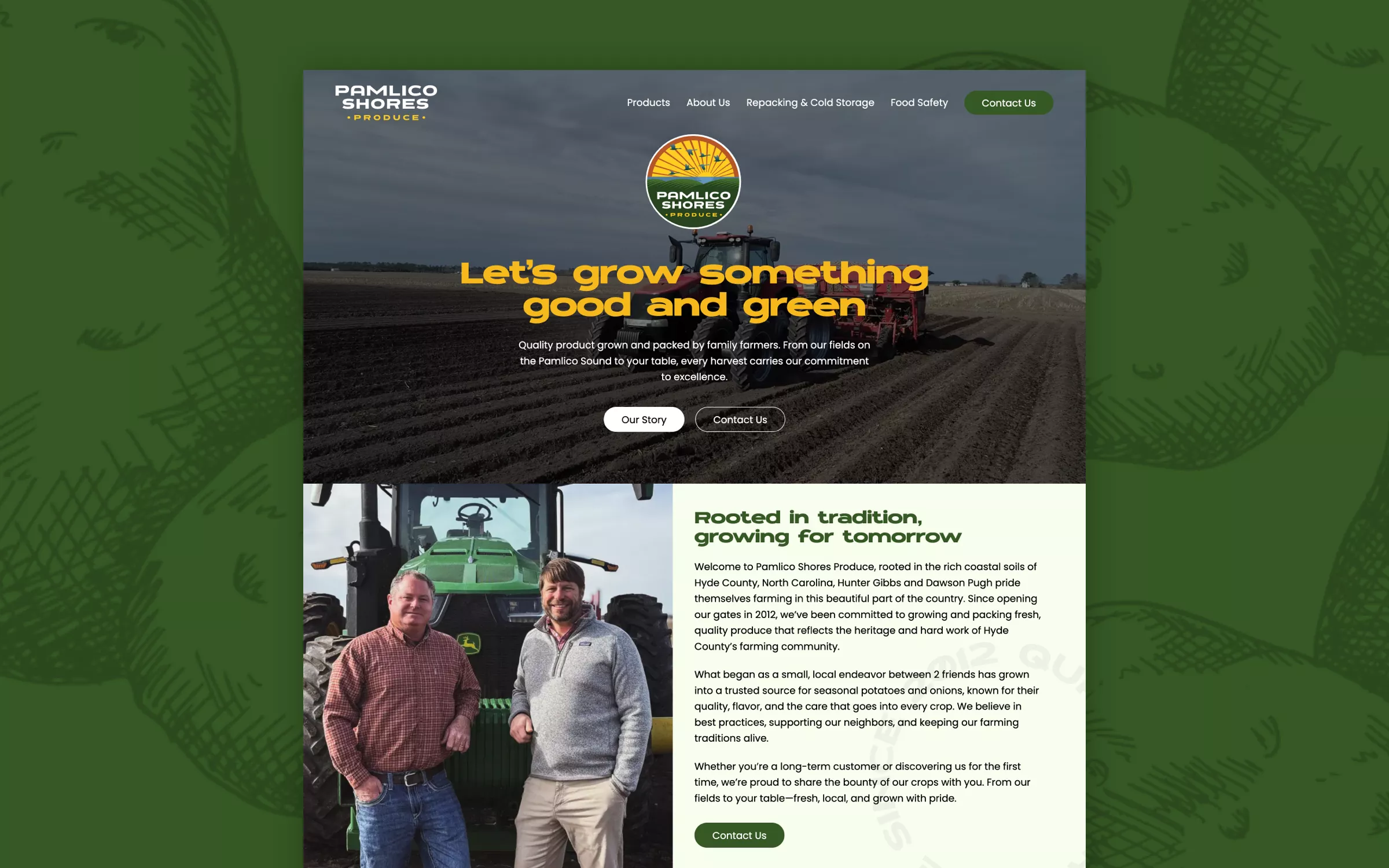 Pamlico Shores Produce website design by Wilmington Design Company